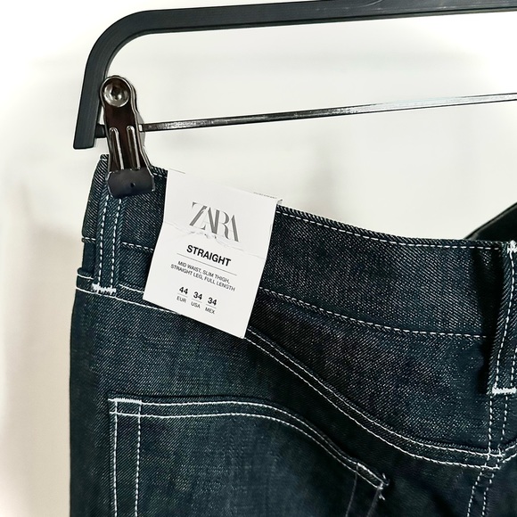Zara zippered denim pants - Picture 3 of 3